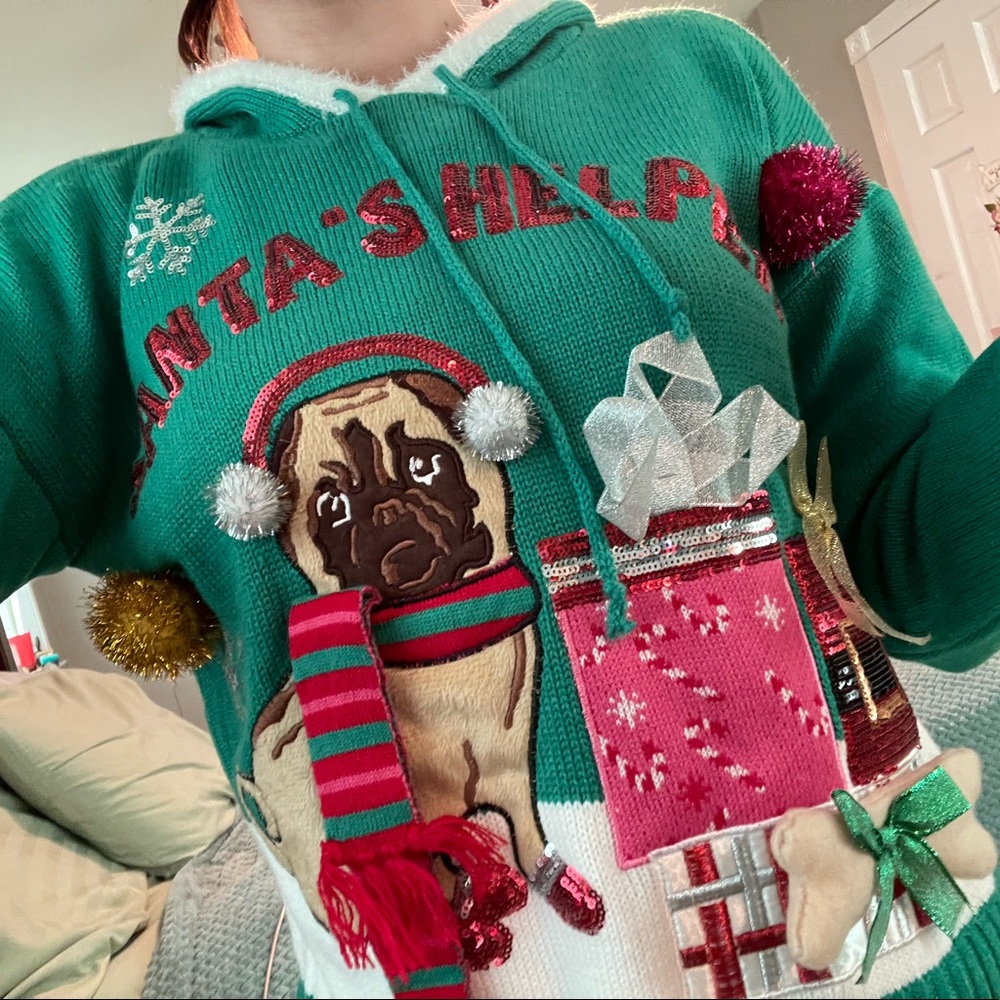 NWT Dog 3D Christmas sweater It’s Our Time